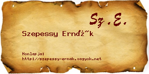 Szepessy Ernák névjegykártya
